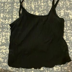 Textured Tank Top W/ A Ruffled Bottom